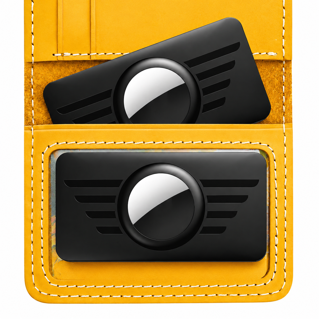 Premium Slim AirTag Wallet Case Ultra-Thin Credit Card Holder Anti-Lost GPS Tracker Protective Sleeve Durable ABS Compatible with AirTag