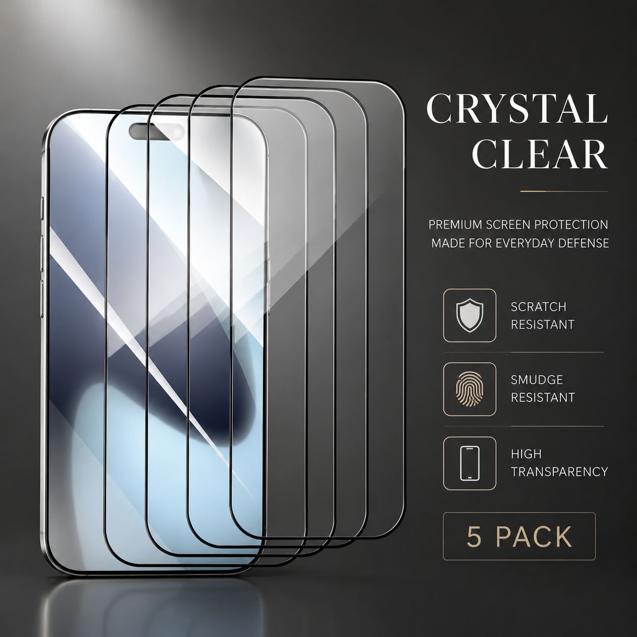 Premium Tempered Glass Screen Protector HD Clear Full Coverage Scratch Resistant Bubble Free Fingerprint Resistant Compatible with iPhone