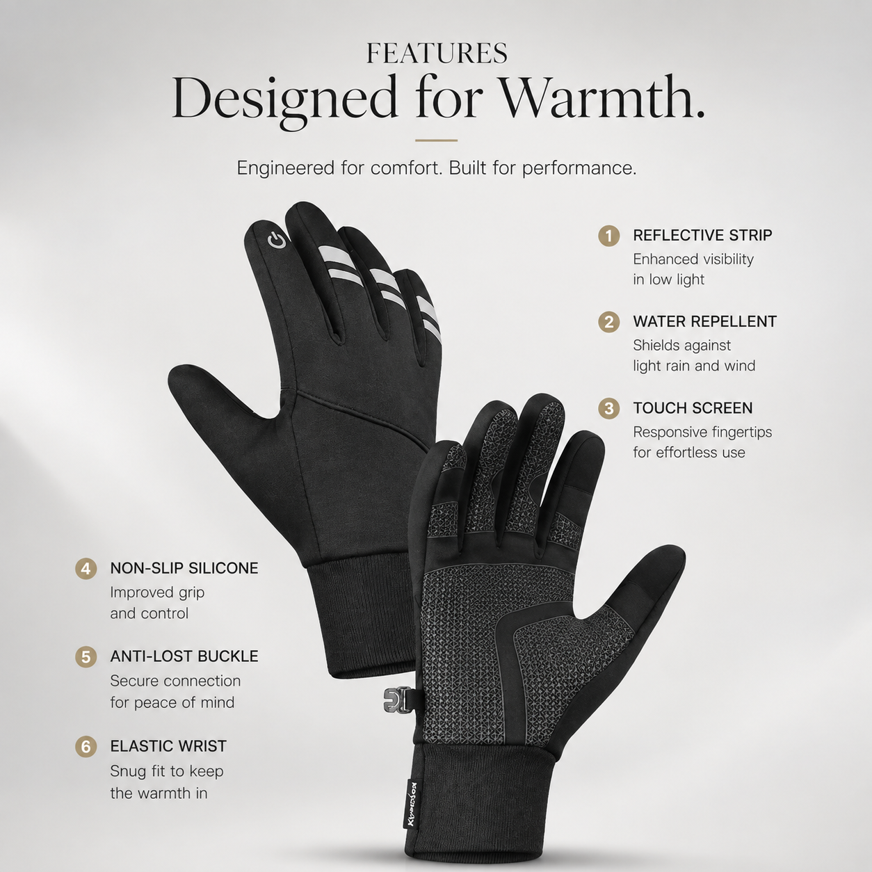 Premium Winter Cycling Gloves Waterproof Thermal Touchscreen Gloves Windproof Anti-Slip Sports Riding Gloves 3M Insulated Unisex Compatible with iPhone