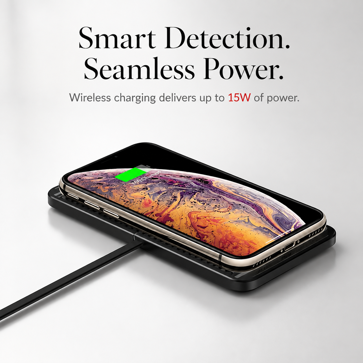 Premium Wireless Car Charger 15W Fast Wireless Charging Dashboard Phone Charging Pad Anti-Slip Silicone Cradle Dock Compatible with iPhone
