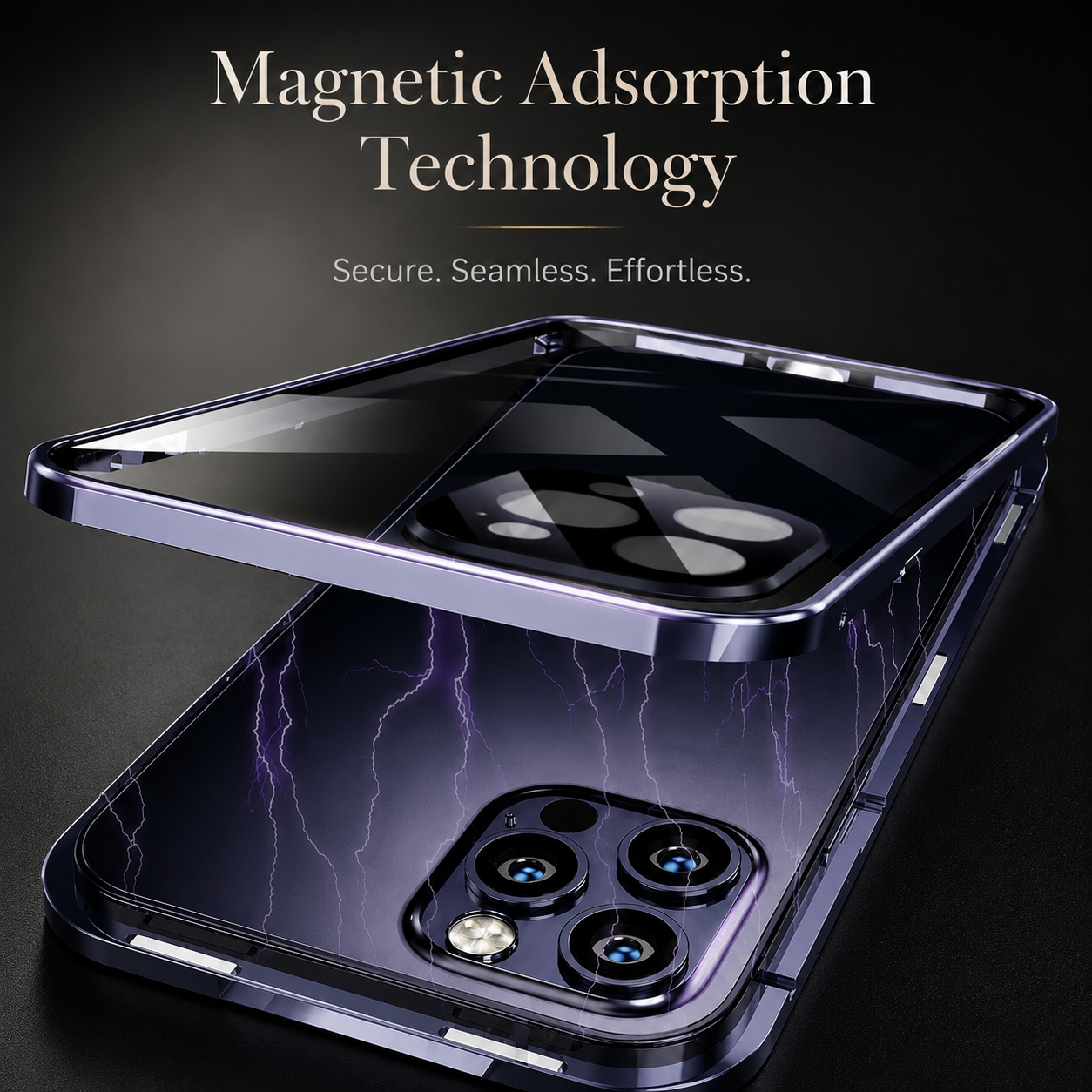 Premium iPhone Case 360 Full Protection Magnetic Glass Cover MagSafe Compatible Aluminum Alloy Bumper Shockproof Anti Scratch Full Body Protective Design