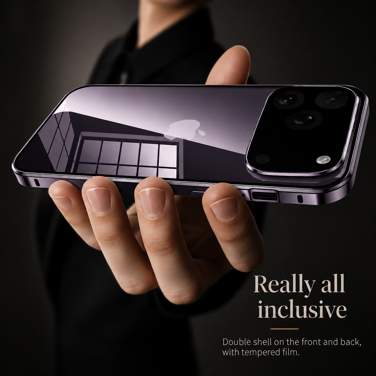 Premium iPhone Case 360 Full Protection Magnetic Glass Cover MagSafe Compatible Aluminum Alloy Bumper Shockproof Anti Scratch Full Body Protective Design