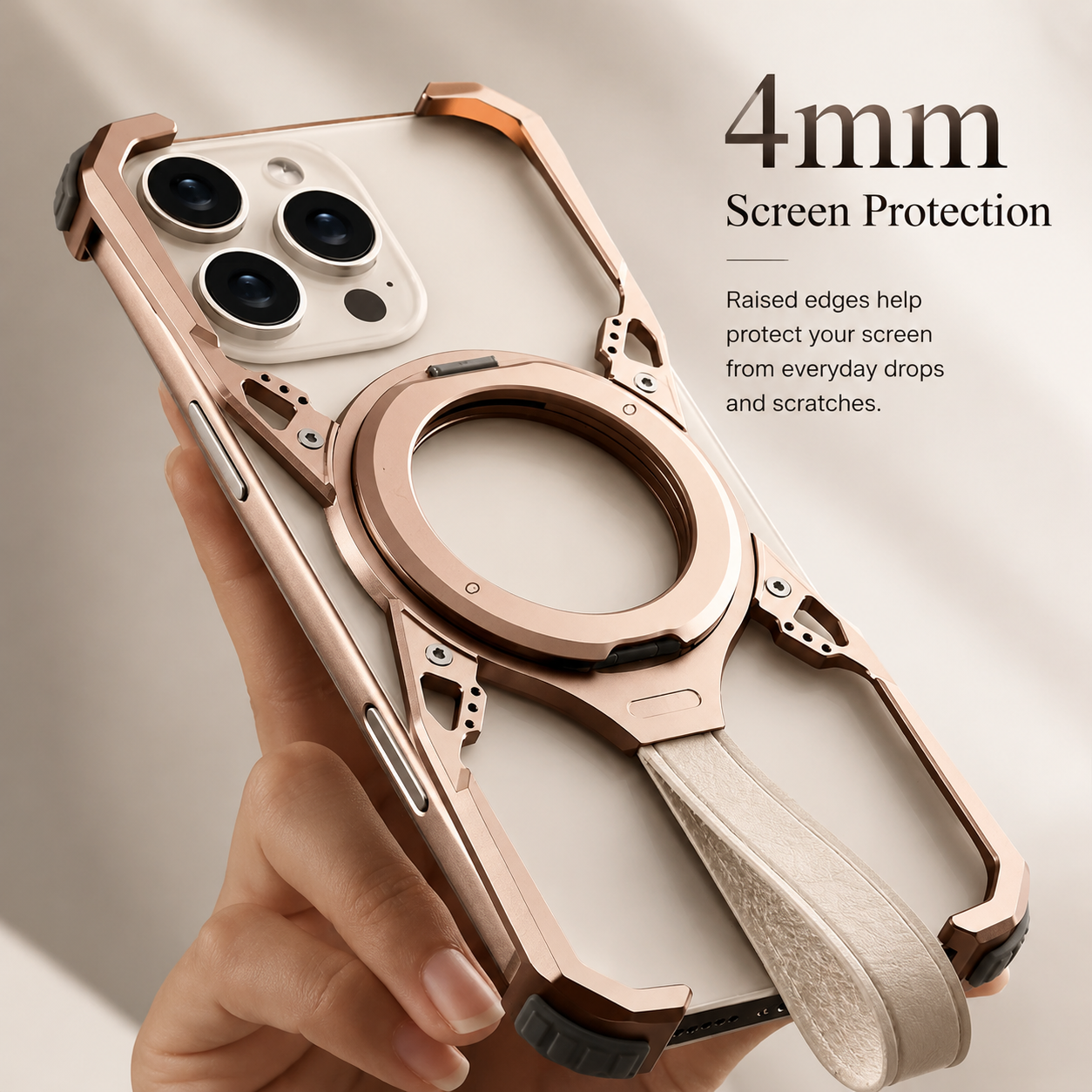 Premium iPhone Case 360 Rotating Stand Frameless Metal Frame MagSafe Compatible Shockproof Magnetic Protective Cover Camera Lens Screen Protection Ultra Thin Design