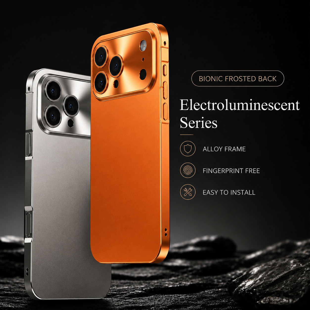 Premium iPhone Case All Aluminum Magnetic Frame MagSafe Compatible Frosted PC Back Cover Ultra Thin Shockproof Protective Anti Scratch Lightweight Design