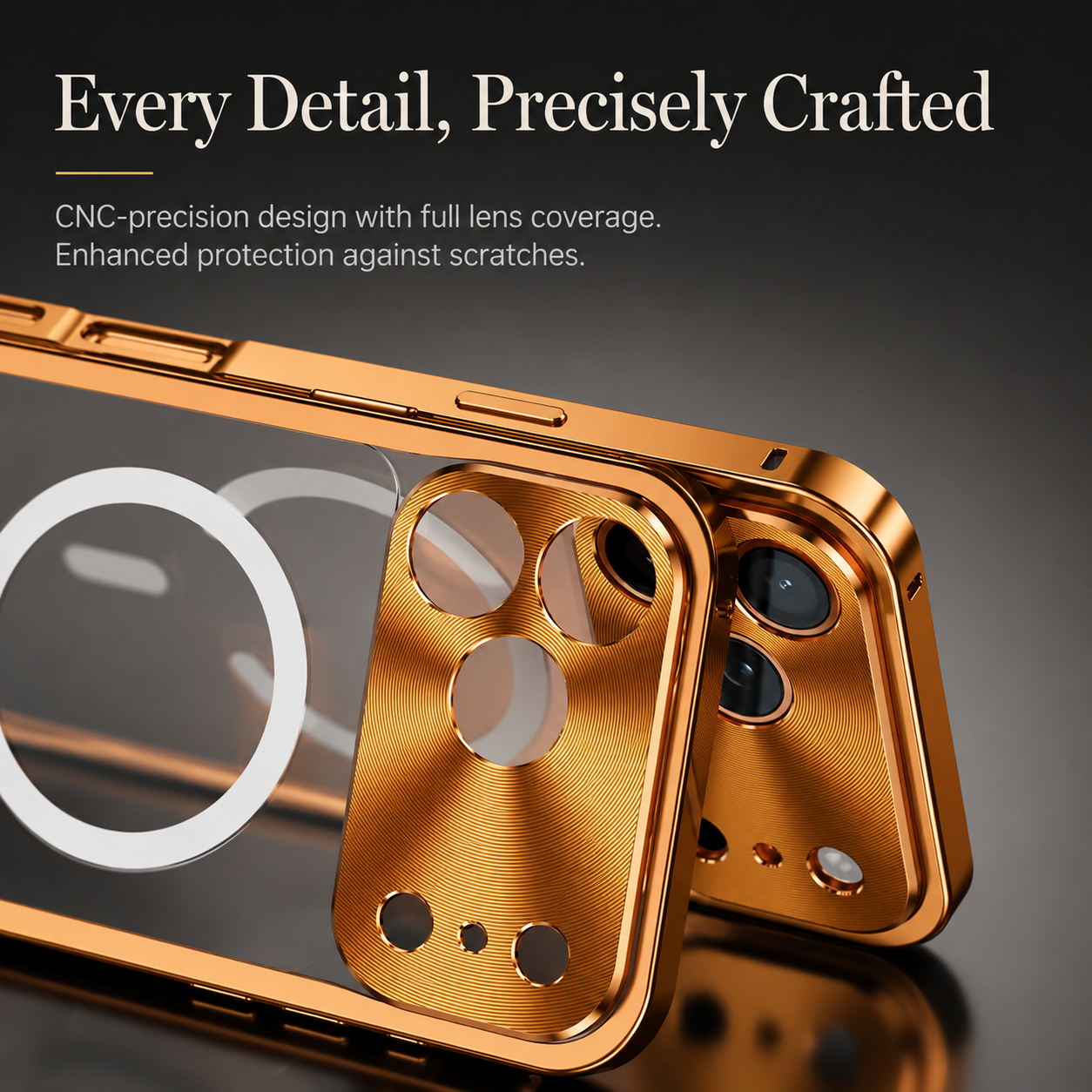 Premium iPhone Case Aluminum Alloy Frame MagSafe Compatible Magnetic Bumper Shockproof Protective Cover Matte Transparent Back Camera Lens Guard