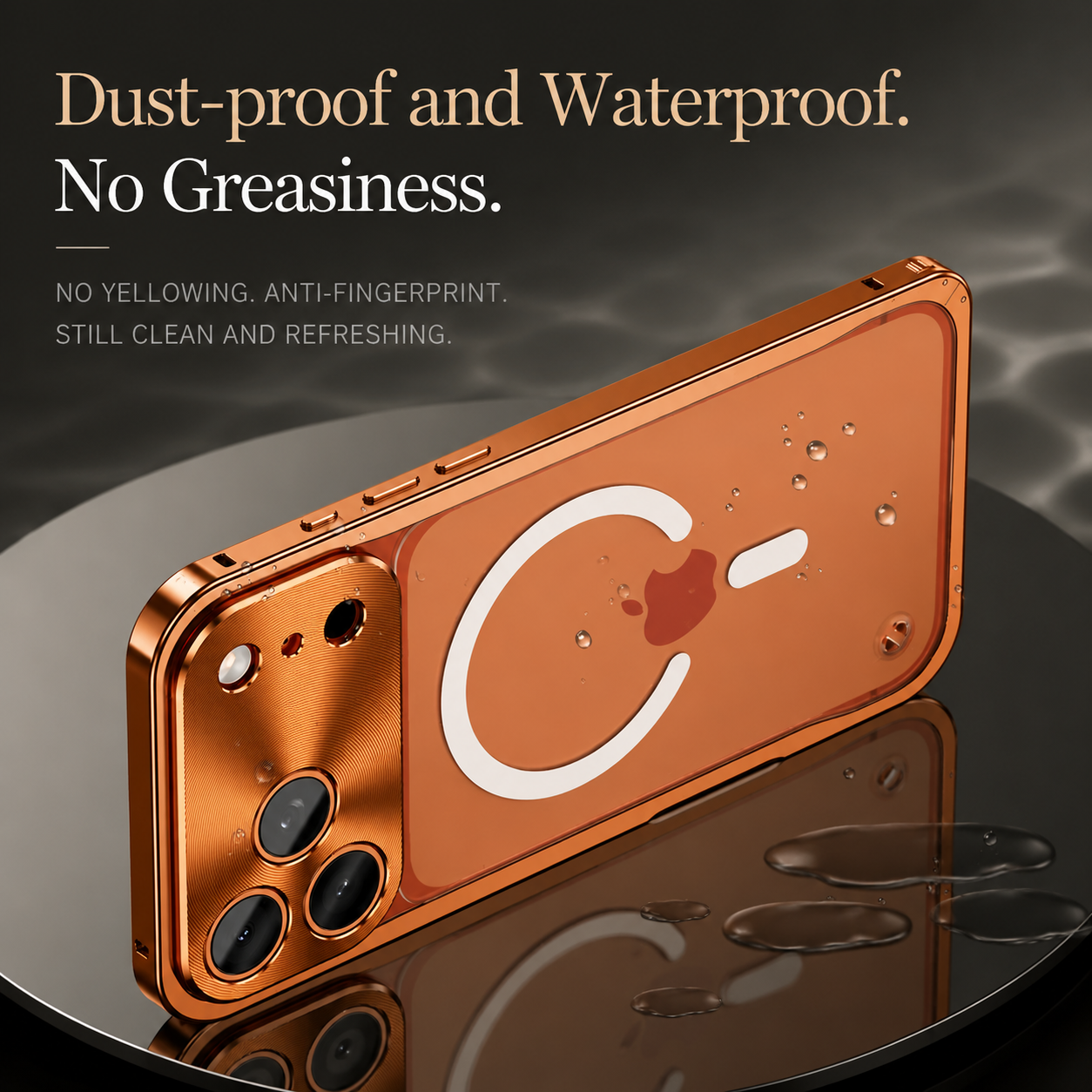 Premium iPhone Case Aluminum Alloy Frame MagSafe Compatible Magnetic Bumper Shockproof Protective Cover Matte Transparent Back Camera Lens Guard