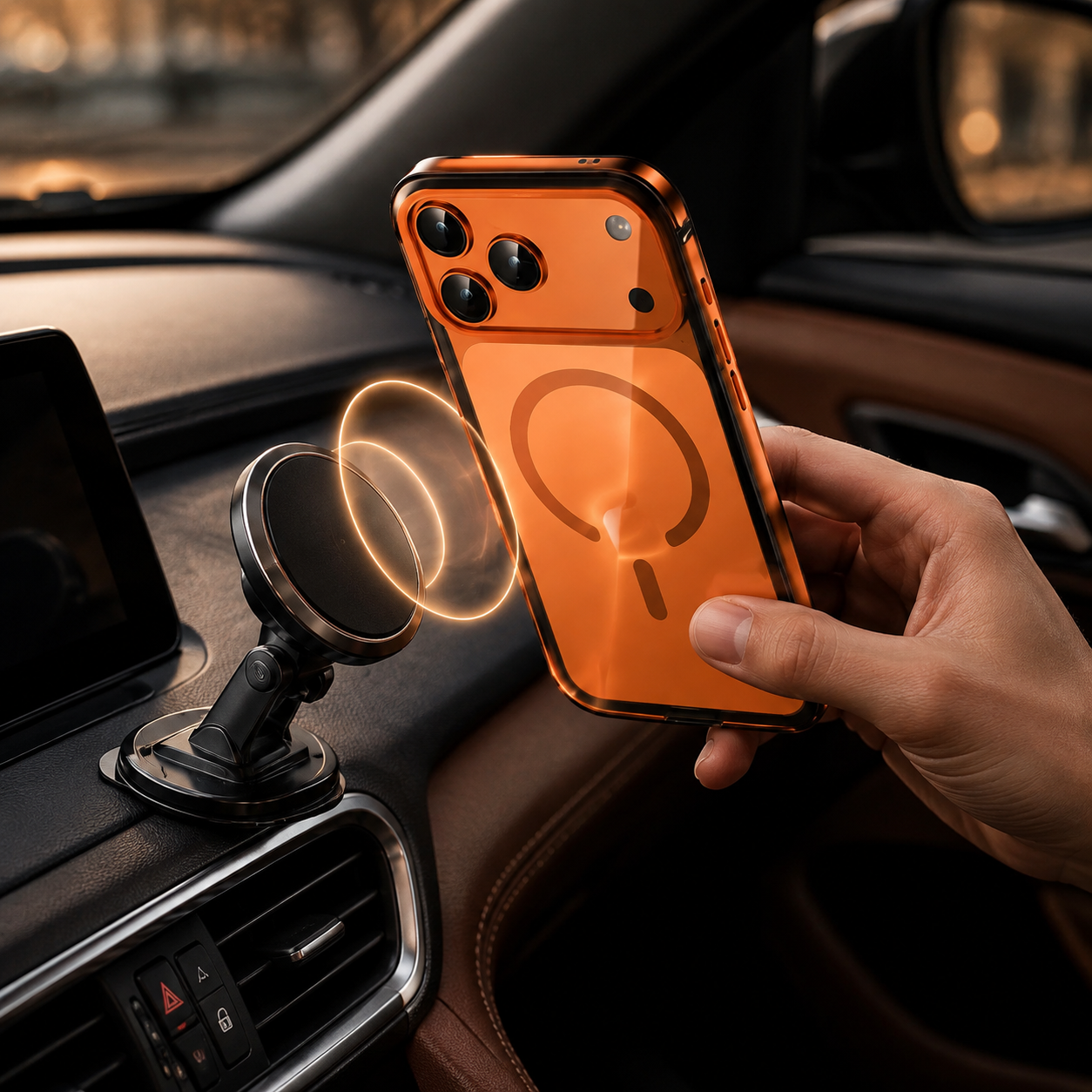 Premium iPhone Case Aluminum Alloy Frame MagSafe Compatible Magnetic Protective Cover Transparent Back Shockproof Camera Lens Guard