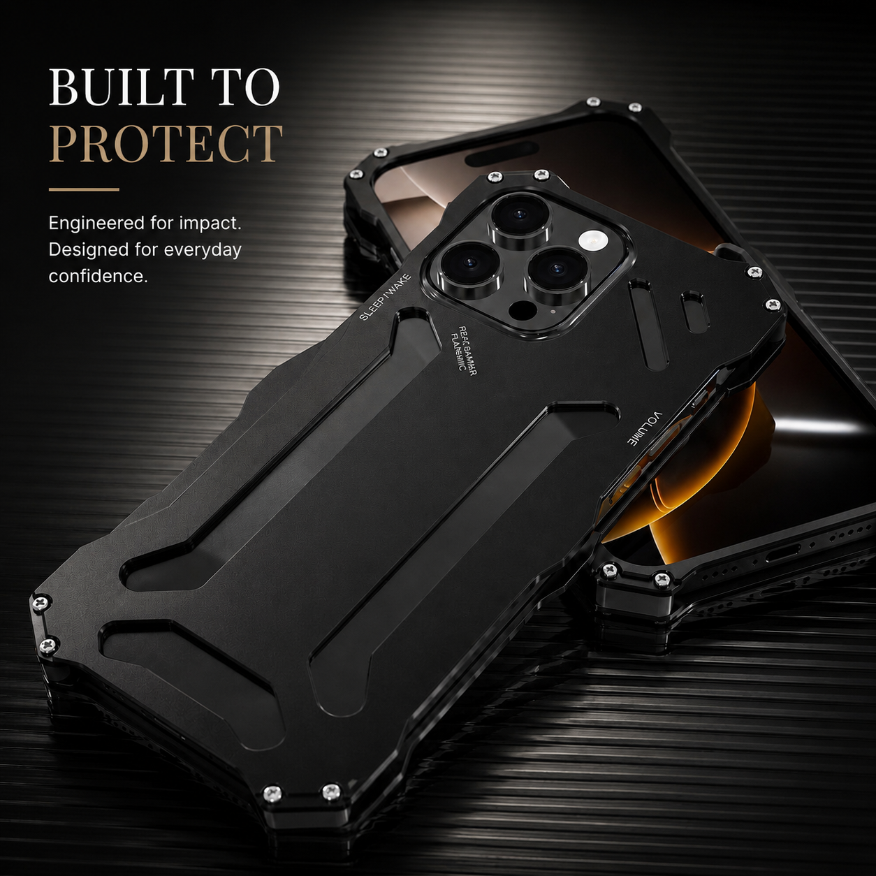 Premium iPhone Case Aluminum Alloy Metal Armor Protective Cover Military Grade Shockproof Cooling Airflow Anti Scratch Lightweight Non Slip Bumper Design