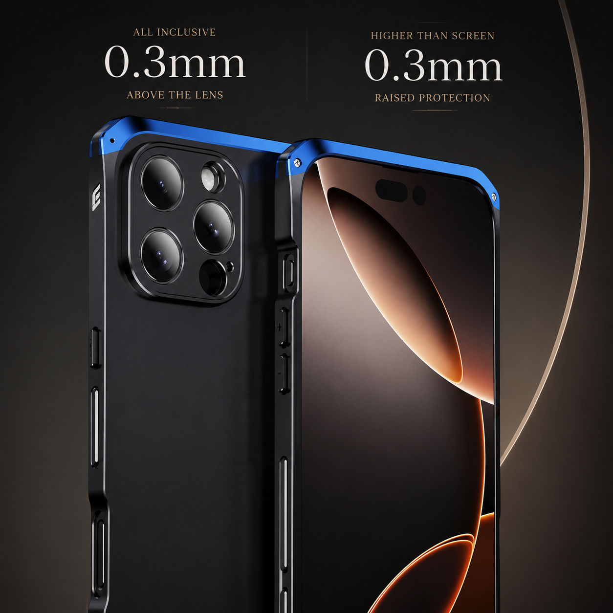 Premium iPhone Case Aluminum Alloy PC Protective Cover Full Coverage Shockproof Anti Scratch Dustproof Washable Lightweight Non Slip Design