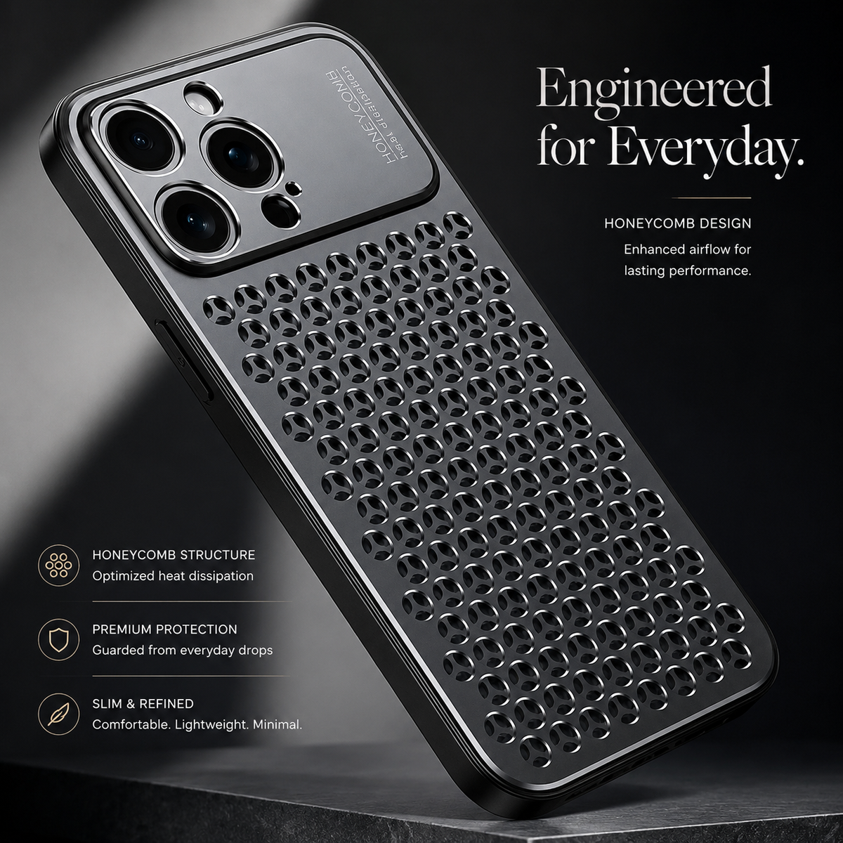 Premium iPhone Case Aluminum Alloy Protective Cover Breathable Metal Frame Slim Anti Fingerprint Scratch Resistant Full Coverage