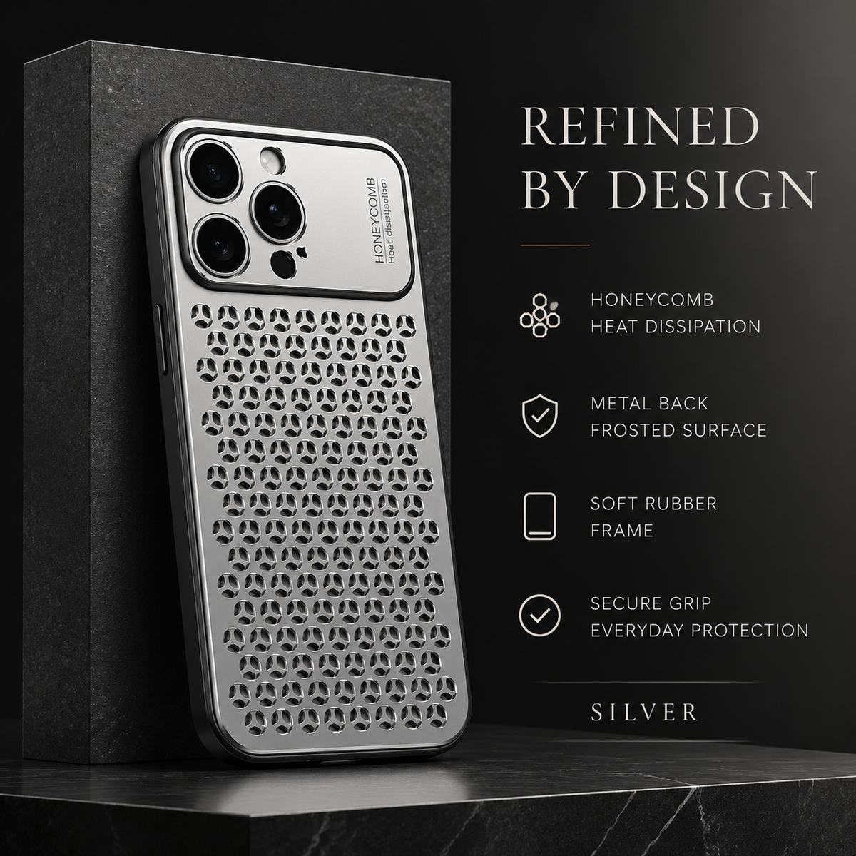 Premium iPhone Case Aluminum Alloy Protective Cover Breathable Metal Frame Slim Anti Fingerprint Scratch Resistant Full Coverage