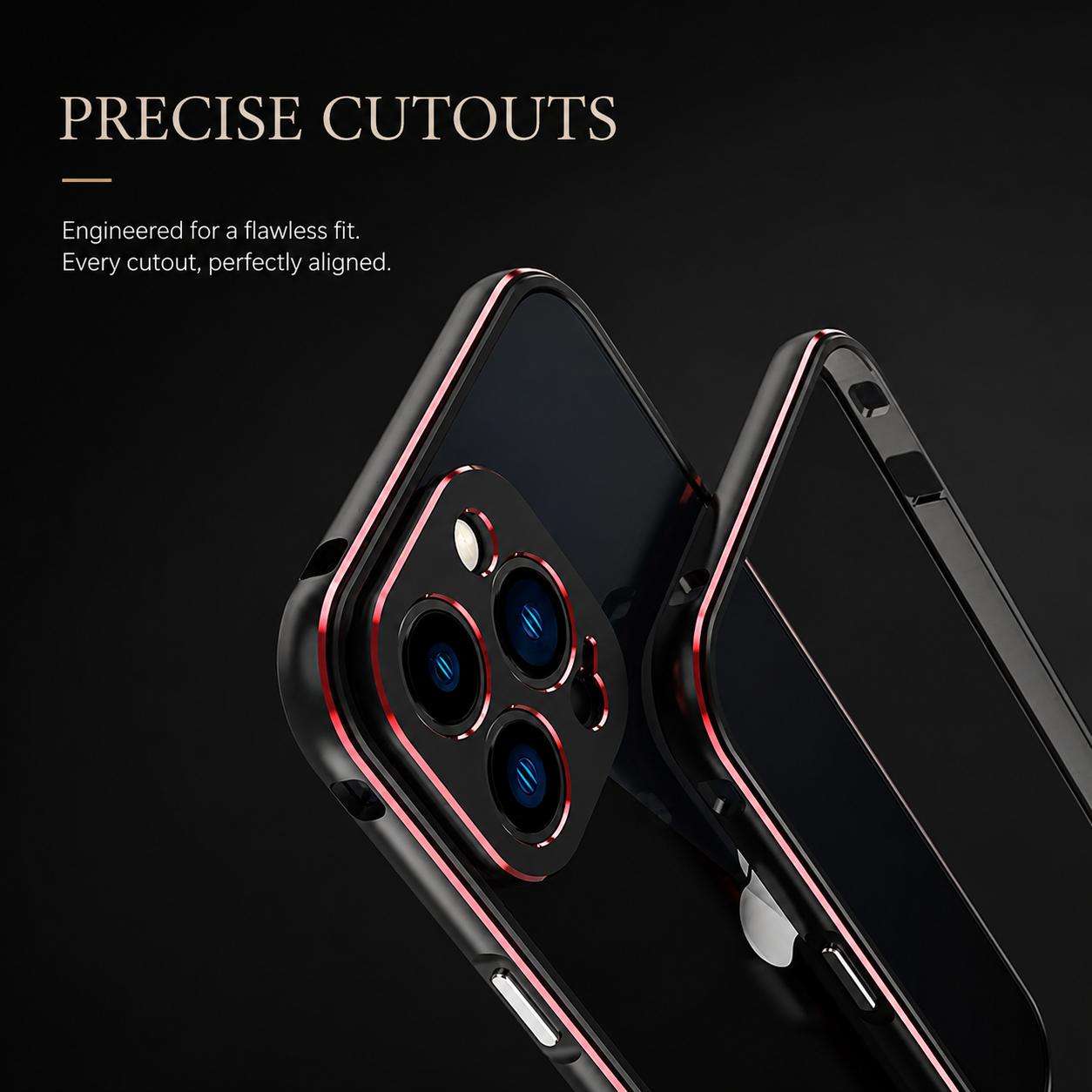 Premium iPhone Case Aluminum Bumper Metal Lens Frame Shockproof Protective Cover Camera Protection Slim Lightweight Durable Minimalist Design