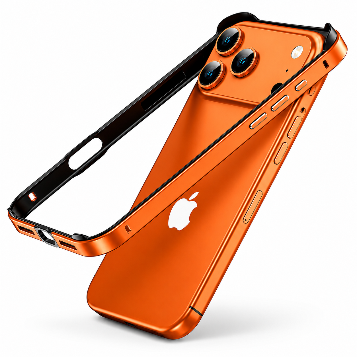 Premium iPhone Case Aluminum Metal Frame Bumper Cover Shockproof Silicone Protection Rugged Edge Protection Anti Scratch Lightweight Durable Design