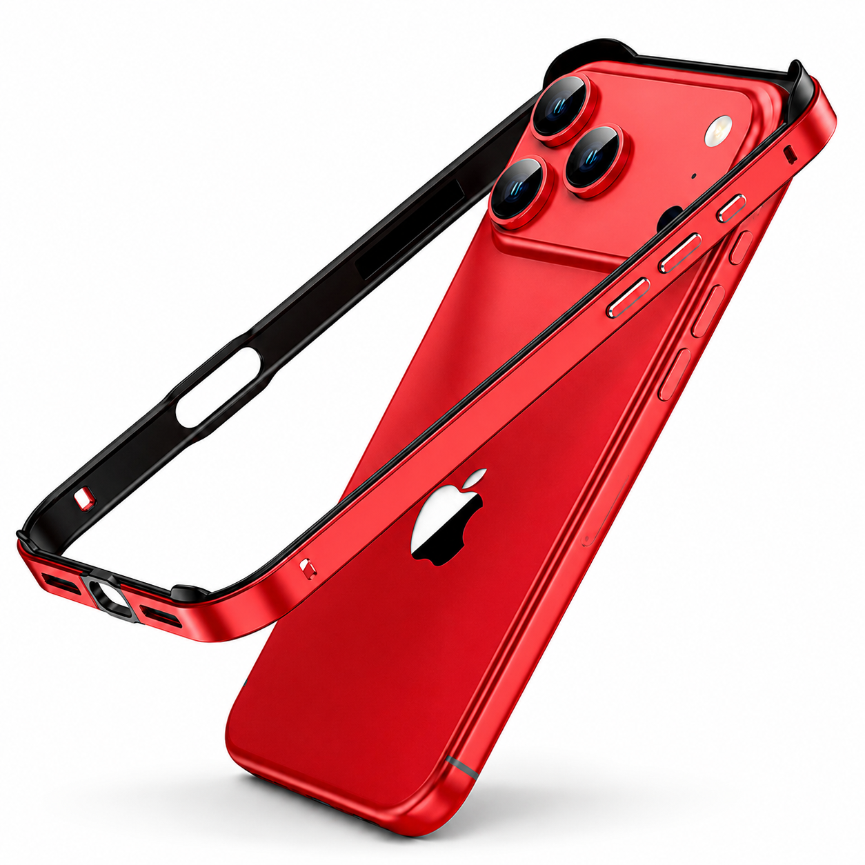 Premium iPhone Case Aluminum Metal Frame Bumper Cover Shockproof Silicone Protection Rugged Edge Protection Anti Scratch Lightweight Durable Design