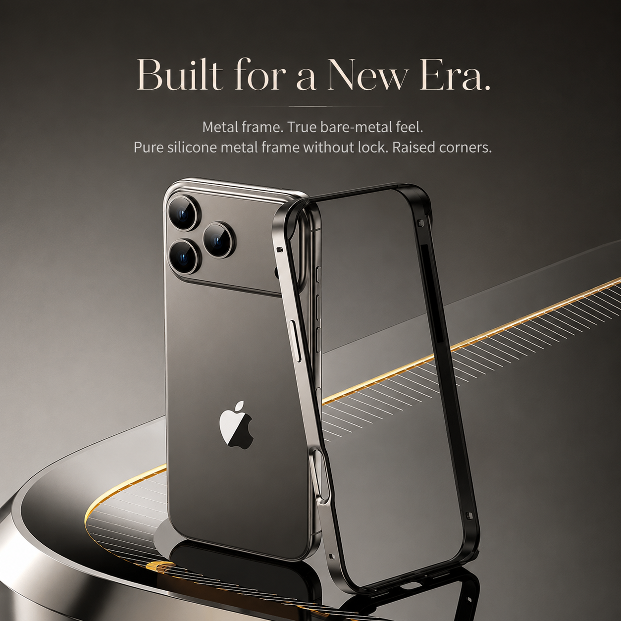 Premium iPhone Case Aluminum Metal Frame Bumper Cover with Silicone Protection Shockproof Anti Scratch Slim Half Wrapped Rugged Durable Design Build