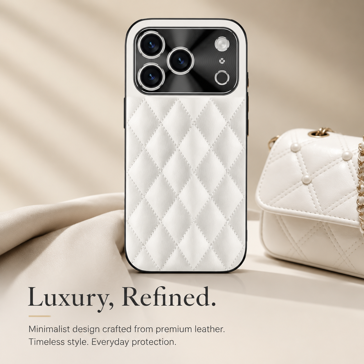 Premium iPhone Case Argyle Pattern PU Leather Protective Cover Shockproof Camera Lens Protection Anti Scratch Anti Fingerprint Slim Full Coverage