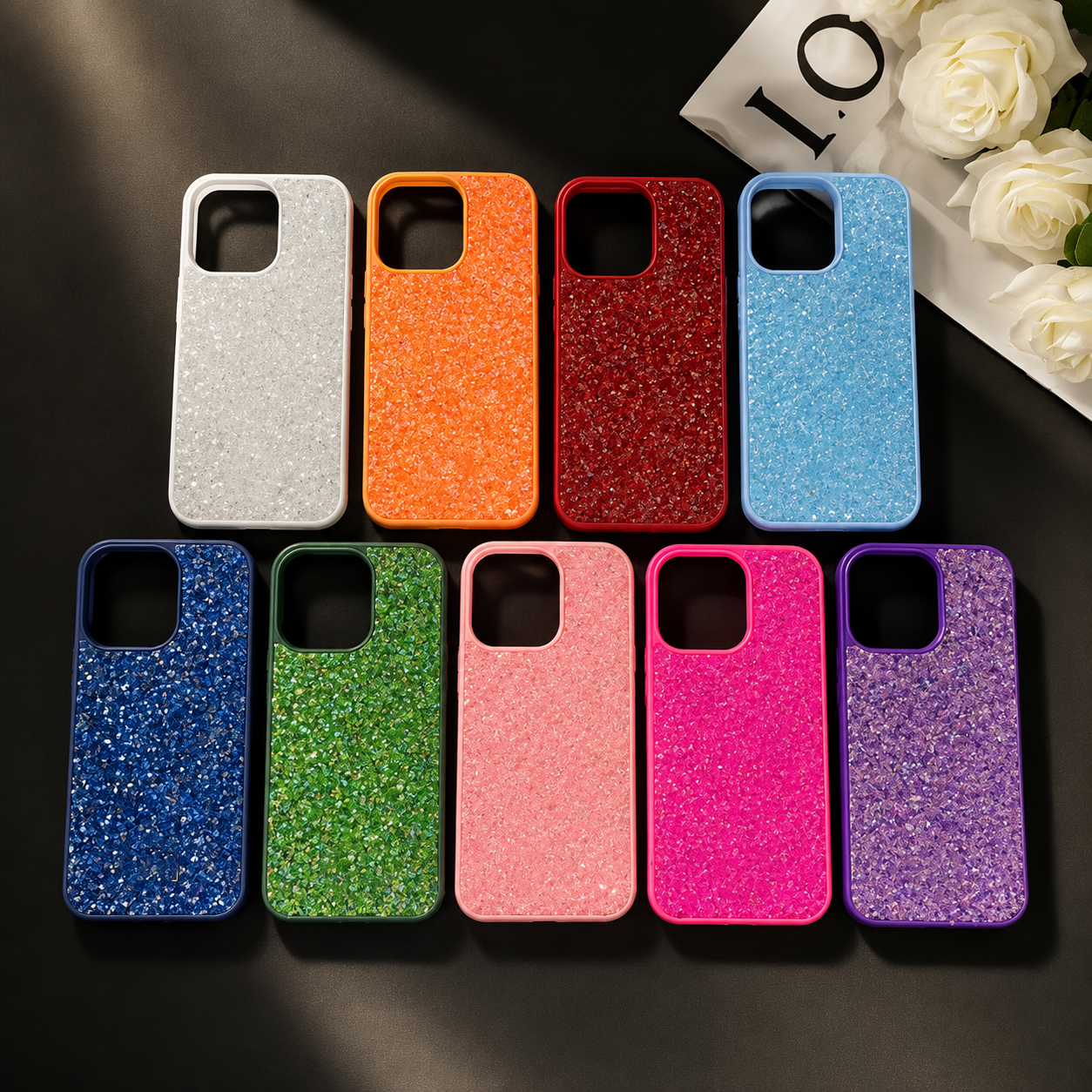 Premium iPhone Case Bling Crystal Diamond Cover MagSafe Compatible Shockproof Protective Case Flash Drill Design Camera Lens Screen Protection Ultra Thin Full Coverage