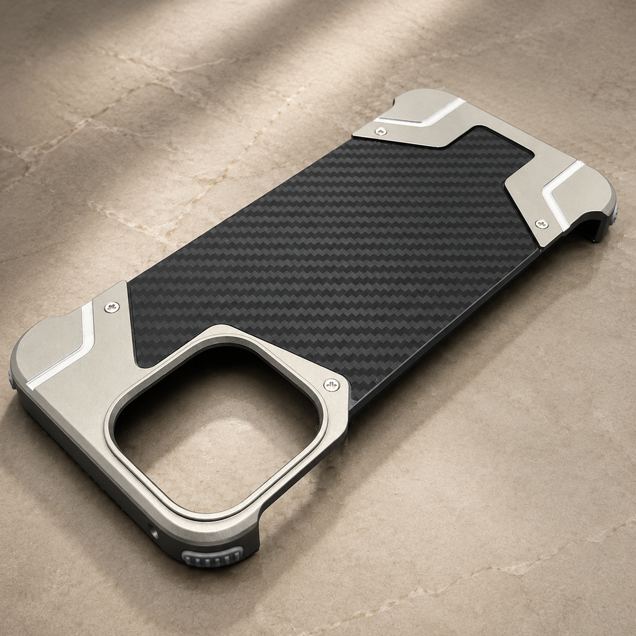 Premium iPhone Case Carbon Fiber Metal Armor Cover Frameless MagSafe Compatible Magnetic Shockproof Protective Case Slim Durable Design