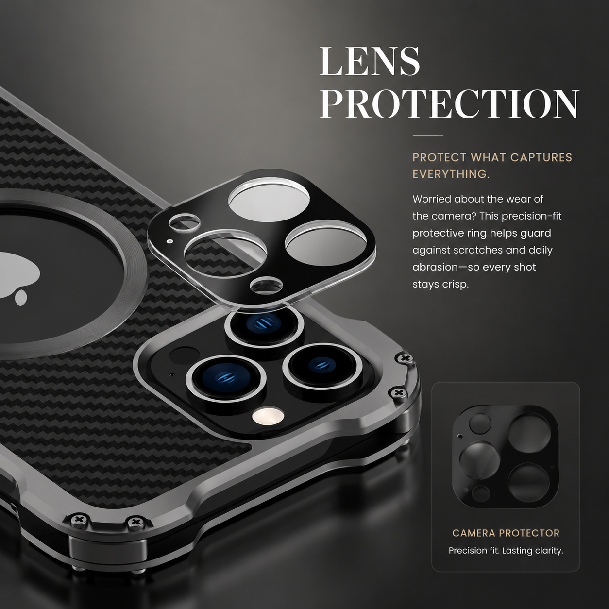 Premium iPhone Case Carbon Fiber Metal MagSafe Cover Anti Fall Shockproof Magnetic Back Shell Camera Lens Protection Ultra Thin Protective Case
