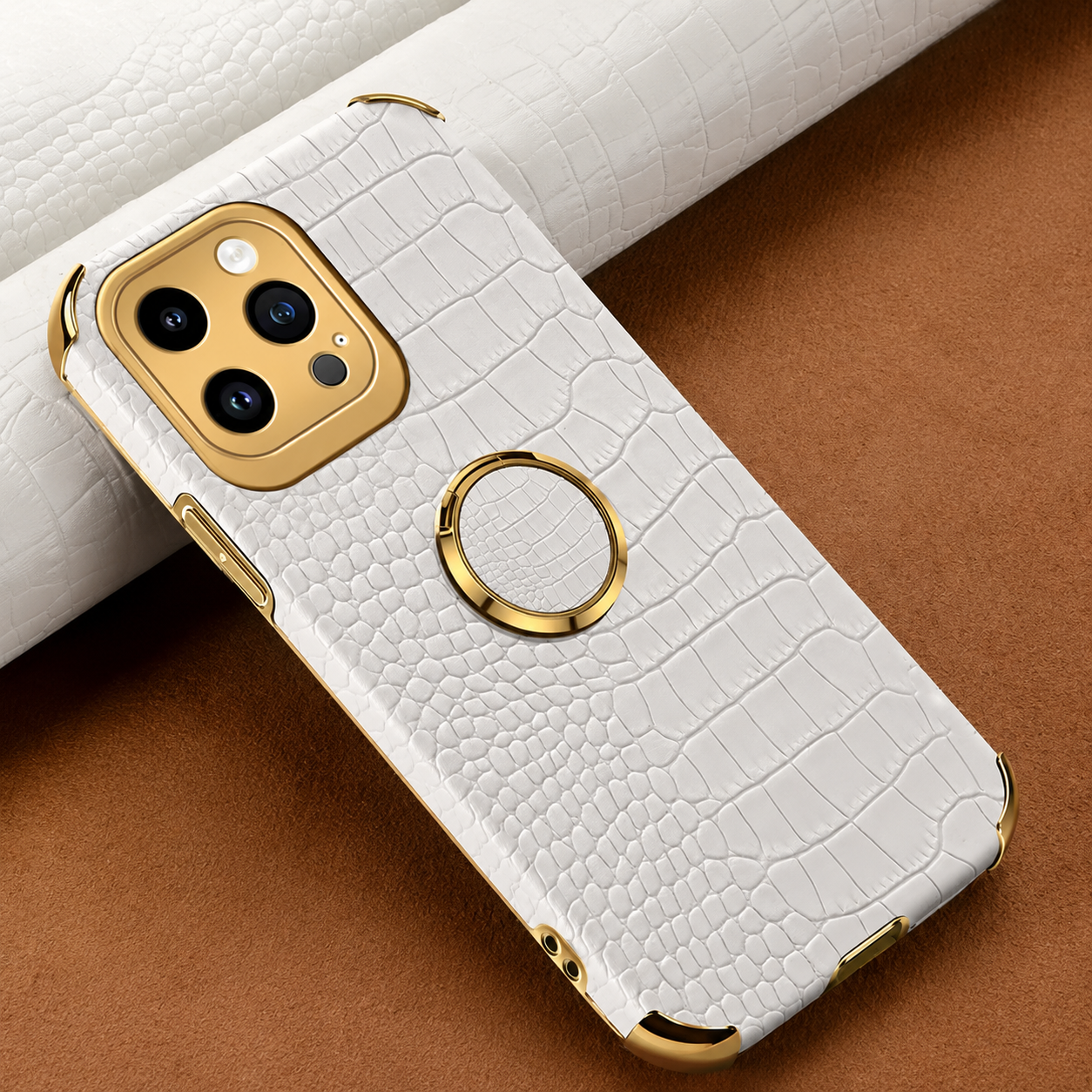 Premium iPhone Case Crocodile Leather Protective Cover Shockproof Camera Lens Protection Anti Scratch Anti Fingerprint Silicone TPU Full Coverage