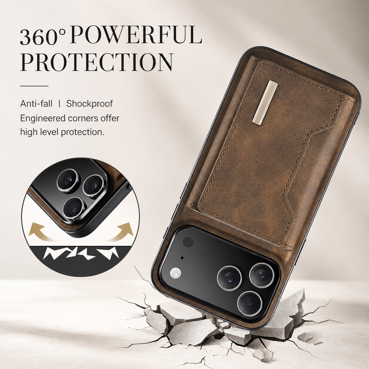 Premium iPhone Case Detachable Magnetic Leather Wallet Protective Cover Card Holder Kickstand Camera Lens Protection Anti Scratch Full Coverage