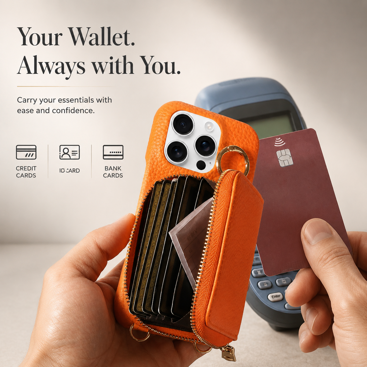 Premium iPhone Case Faux Leather Crossbody Wallet Cover Card Holder Ring Stand Shockproof Anti Scratch Protective Case Lanyard Full Coverage