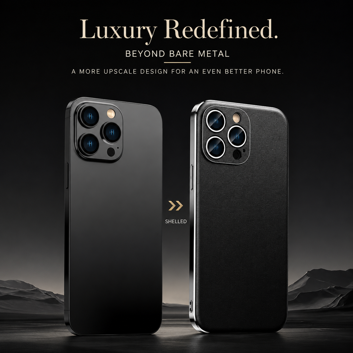 Premium iPhone Case Genuine Cowhide Leather Plated Frame Shockproof Protective Cover Full Lens Protection Camera Guard Slim Luxury Design