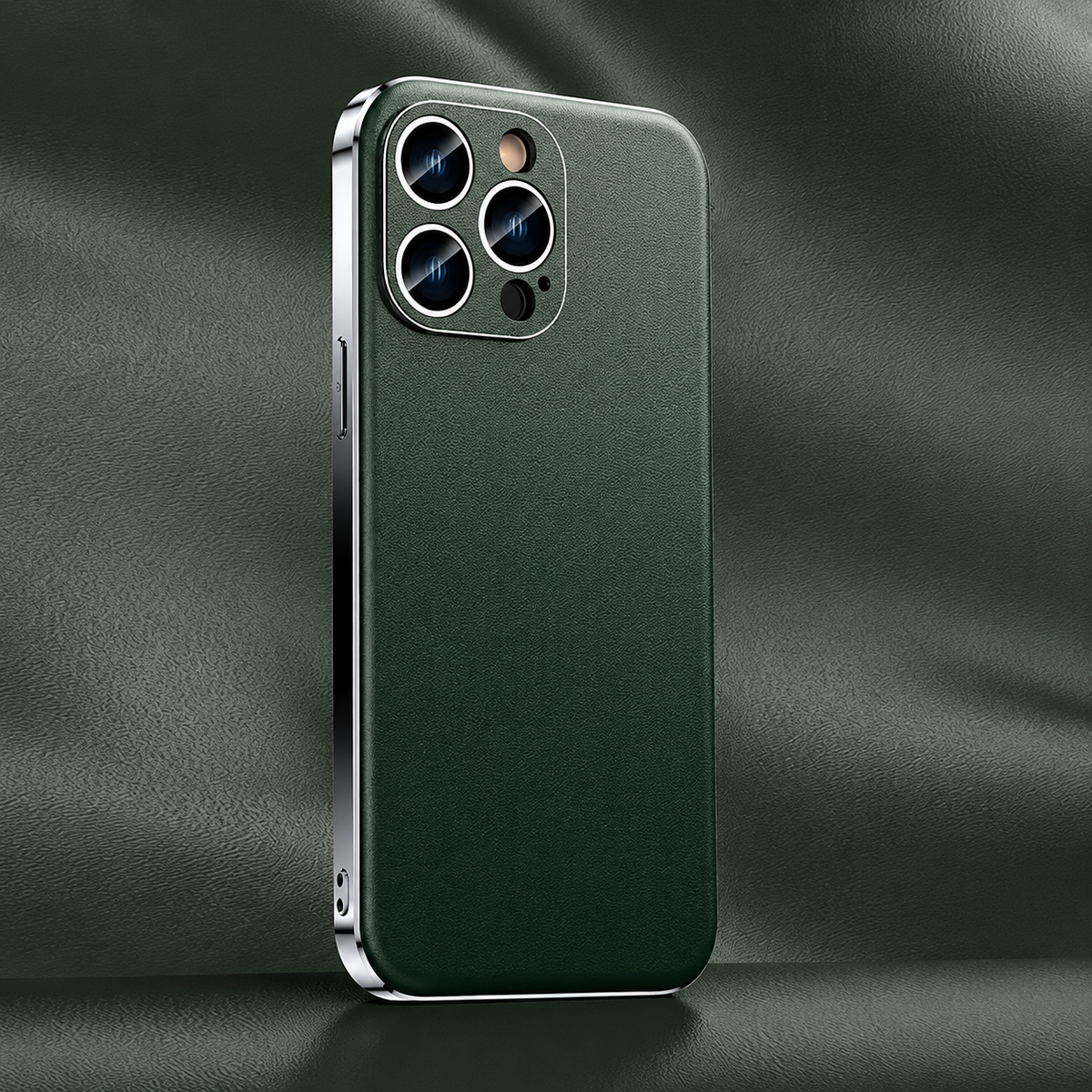 Premium iPhone Case Genuine Cowhide Leather Plated Frame Shockproof Protective Cover Full Lens Protection Camera Guard Slim Luxury Design