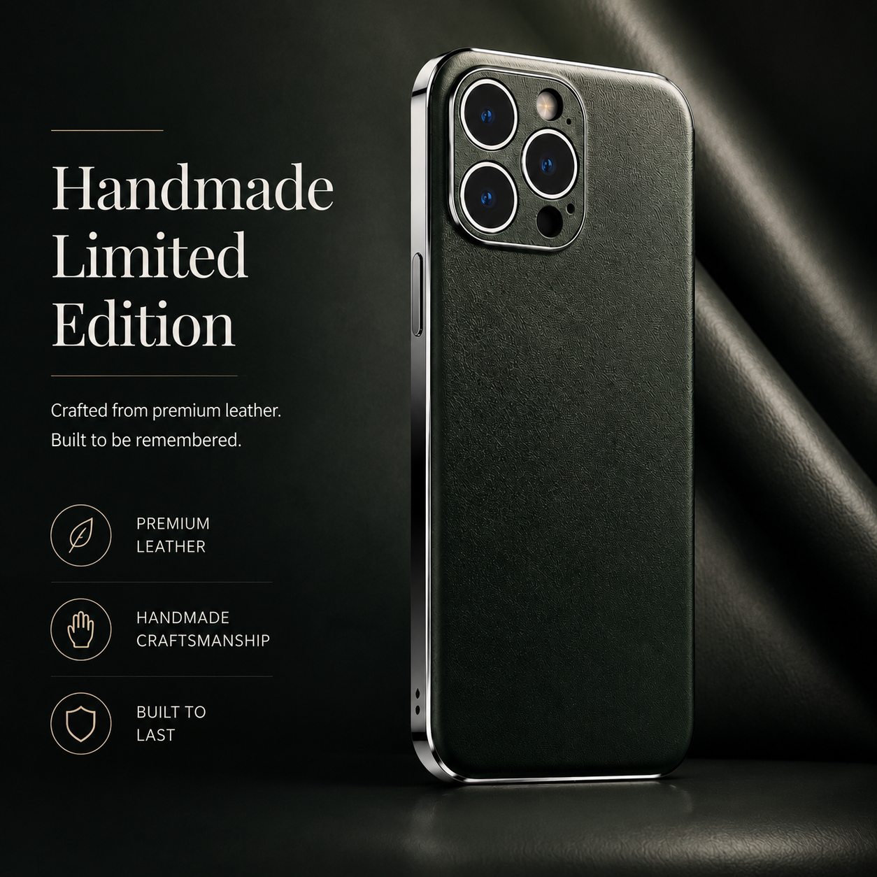 Premium iPhone Case Genuine Cowhide Leather Protective Cover Plated Metal Frame Full Camera Lens Protection Shockproof Slim Durable Wireless Charging Design