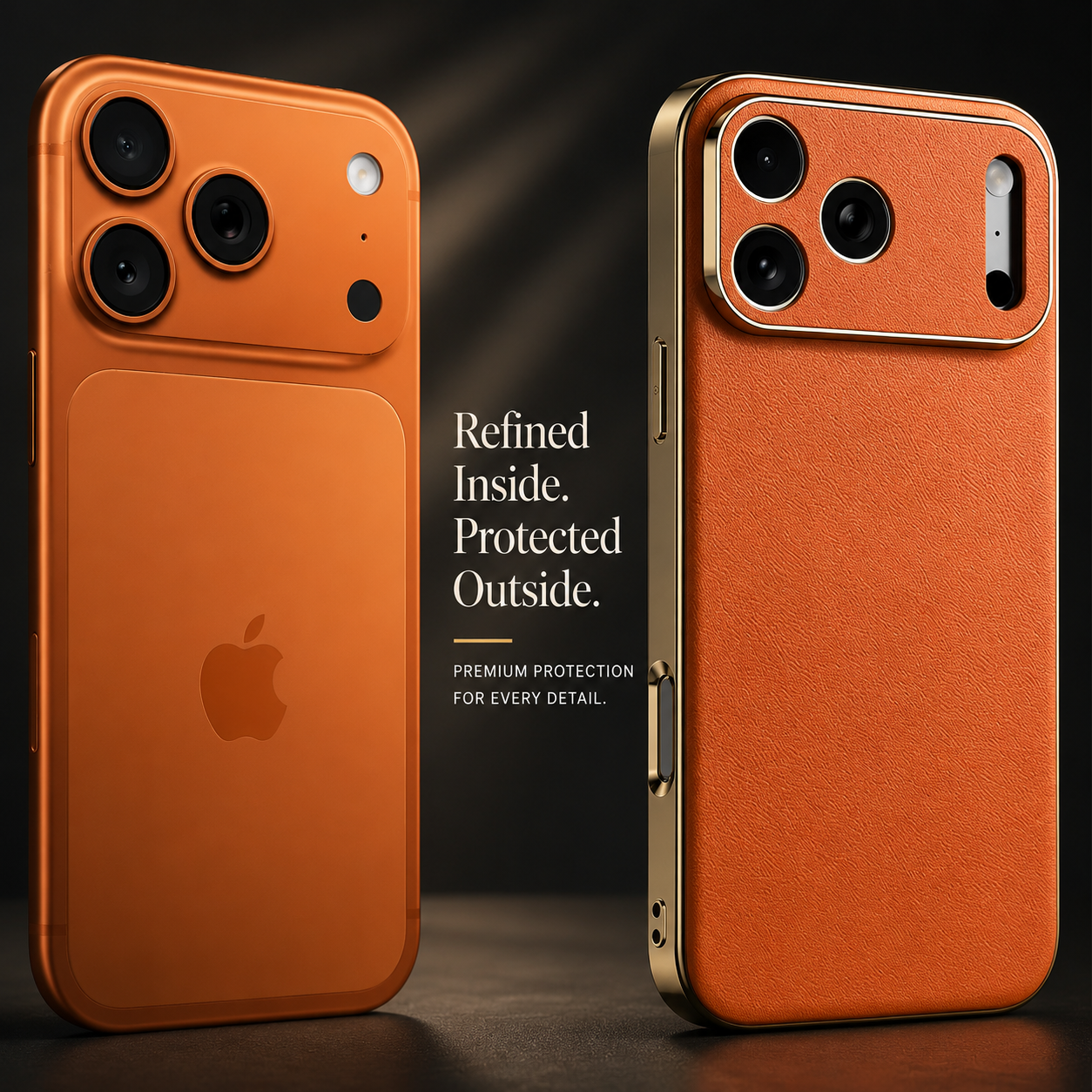Premium iPhone Case Genuine Leather Cowhide Protective Cover Shockproof Anti Slip Matte Finish Full Camera Lens Guard Slim Design