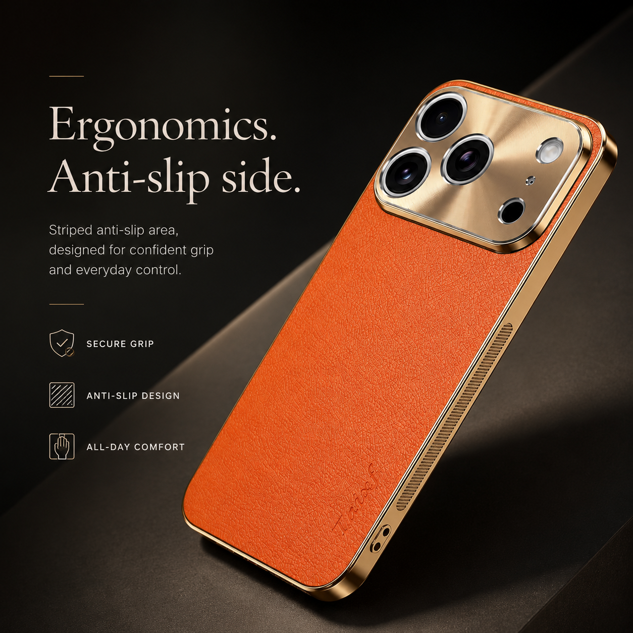 Premium iPhone Case Genuine Leather Magnetic Cover MagSafe Compatible Rotating Ring Stand Shockproof Frameless Camera Lens Protection Anti Scratch Slim Design