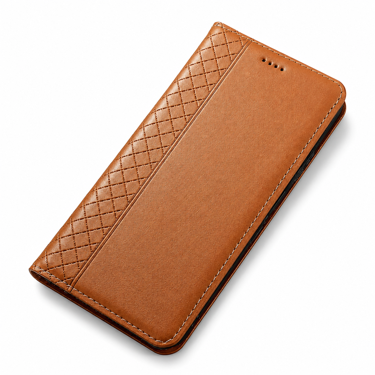 Premium iPhone Case Genuine Nappa Leather Wallet Flip Protective Cover Card Holder Magnetic Closure Kickstand Shockproof Full Body Business Design