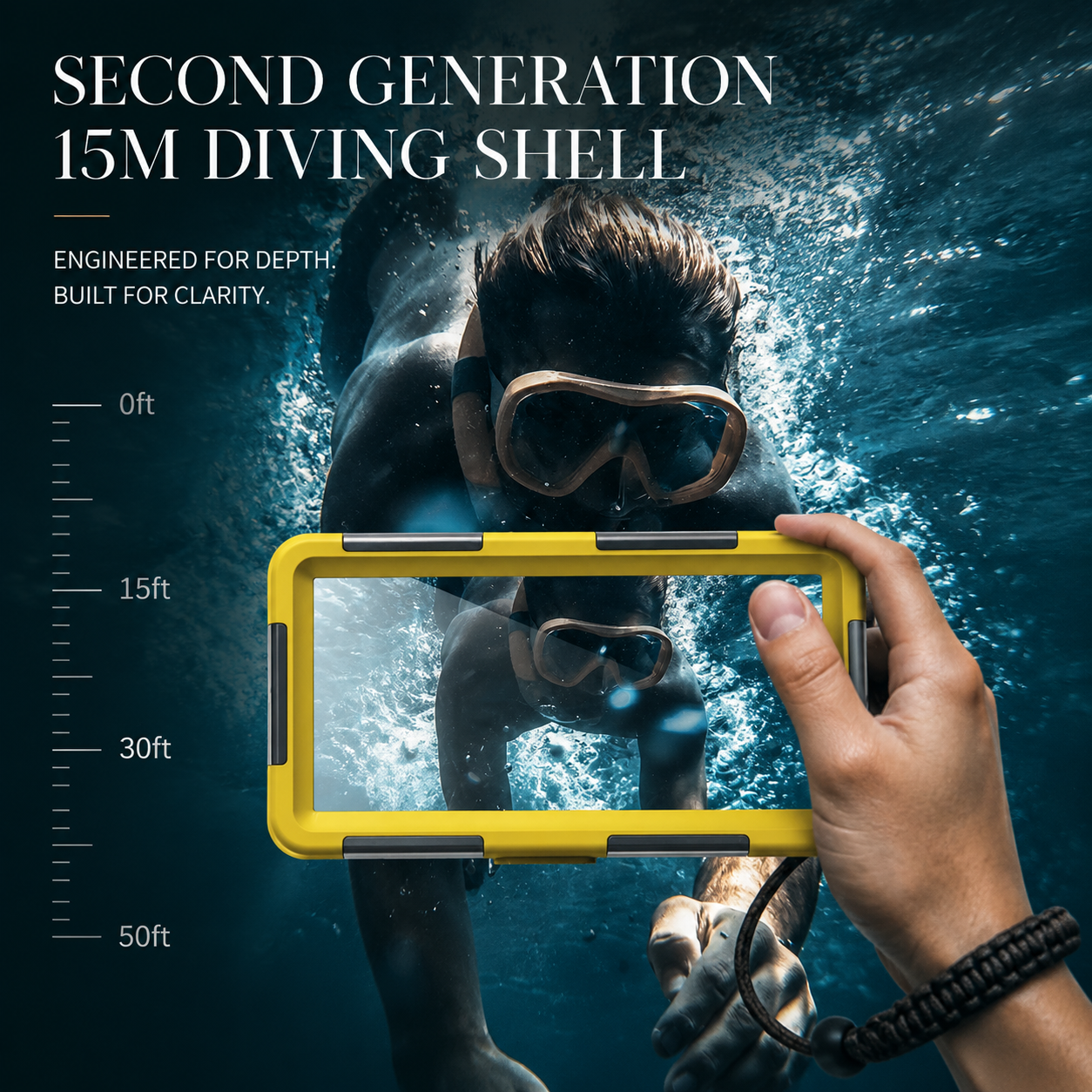 Premium iPhone Case IP68 Waterproof Shockproof Protective Cover Full Body Anti Scratch Dustproof Underwater Diving Secure Lanyard