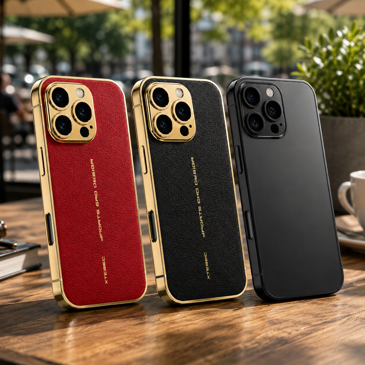 Premium iPhone Case Leather Back Cover Full Lens Protection Shockproof Anti Fingerprint Scratch Resistant Slim PC Design Protective Style