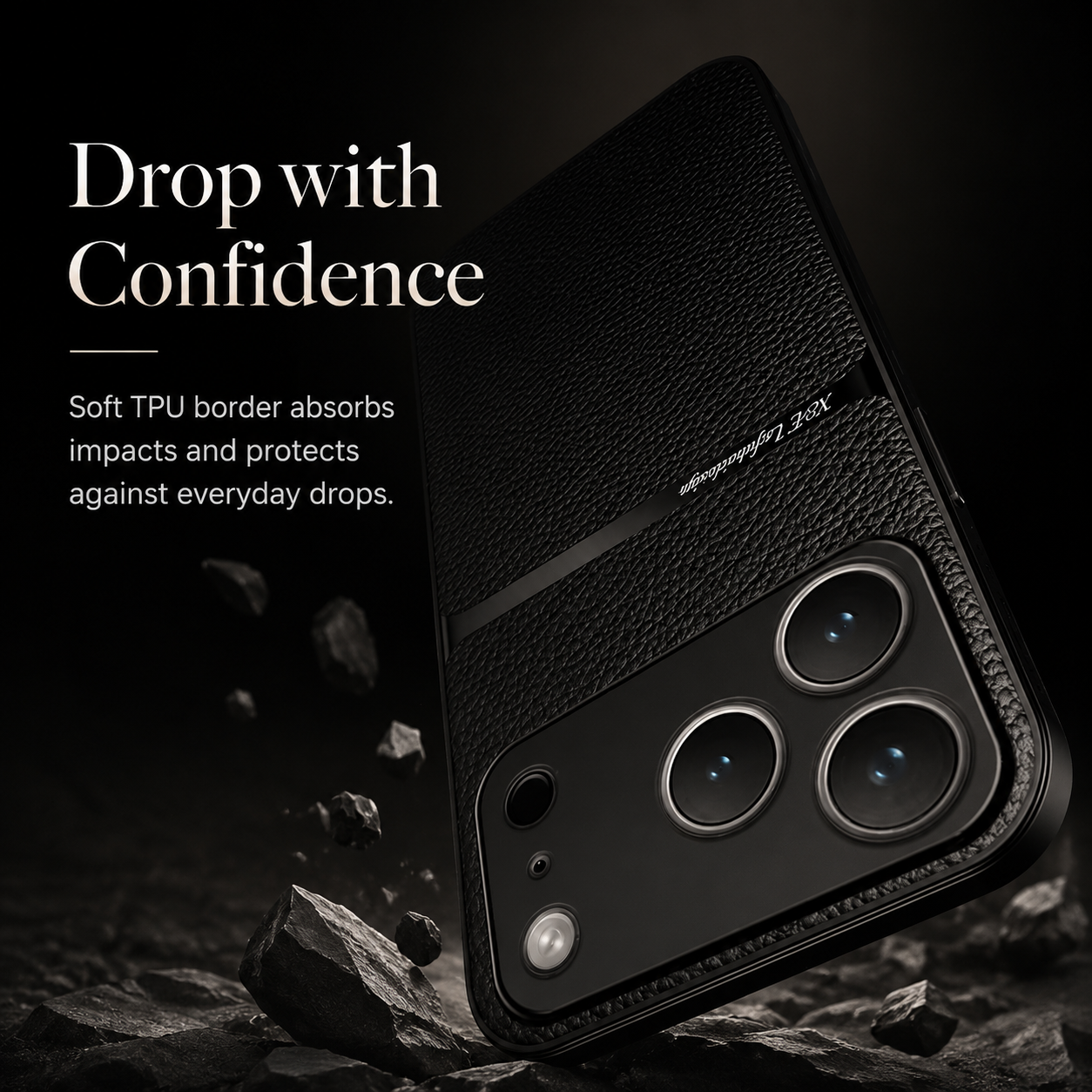 Premium iPhone Case Leather Pattern Protective Cover Shockproof Camera Lens Protection Silicone Anti Scratch Slim Non Slip Full Coverage