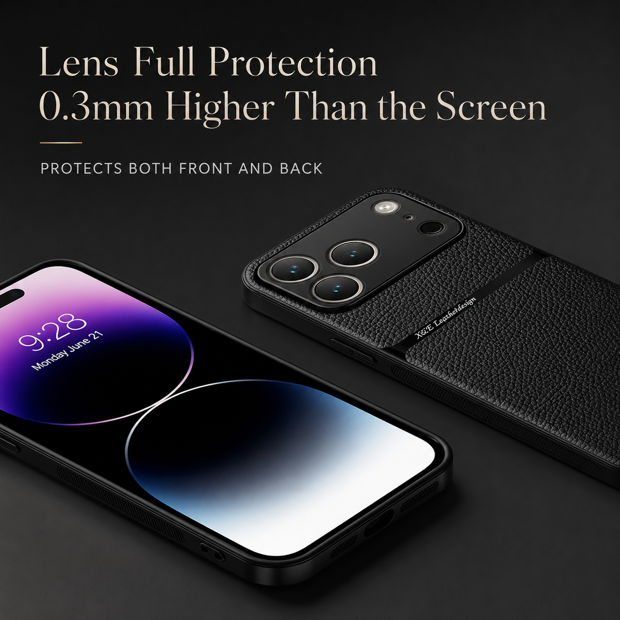 Premium iPhone Case Leather Pattern Protective Cover Shockproof Camera Lens Protection Silicone Anti Scratch Slim Non Slip Full Coverage
