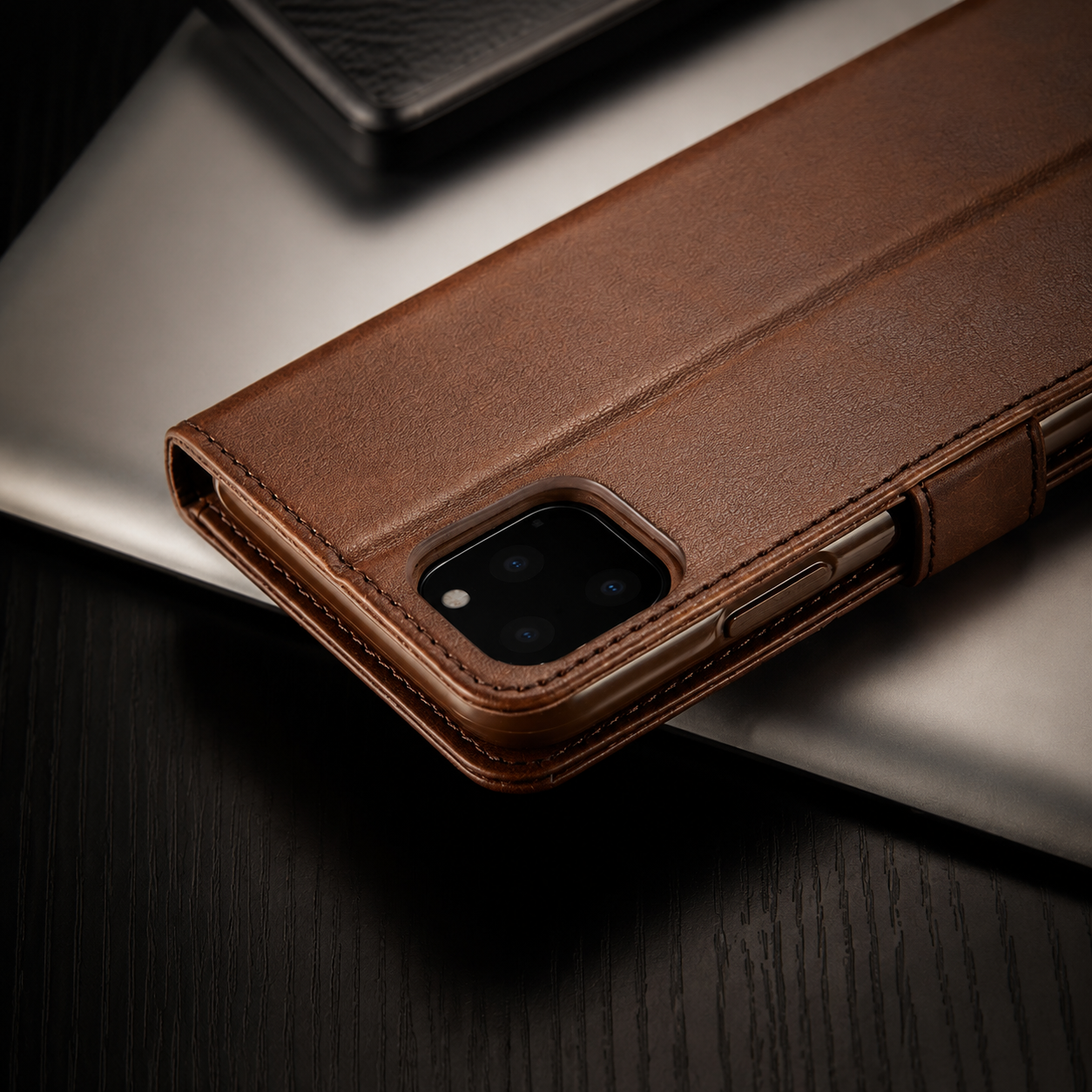 Premium iPhone Case Leather Wallet Cover Flip Card Holder Magnetic Closure Shockproof Protective Case Slim Full Coverage Screen Camera Protection Design