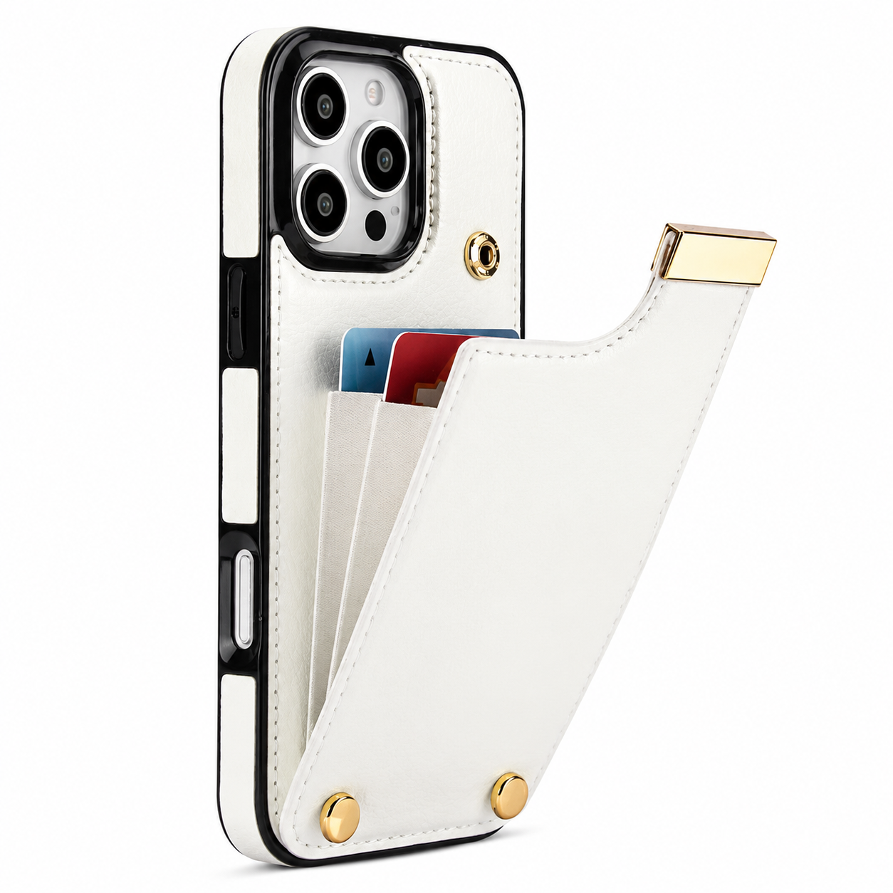 Premium iPhone Case Leather Wallet Cover Flip Card Holder Pocket Magnetic Closure Shockproof Protective Case Full Body Screen Camera Protection Slim Design