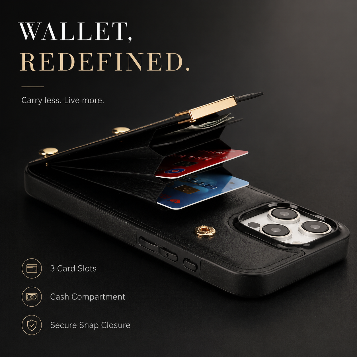 Premium iPhone Case Leather Wallet Cover Flip Card Holder Pocket Magnetic Closure Shockproof Protective Case Full Body Screen Camera Protection Slim Design