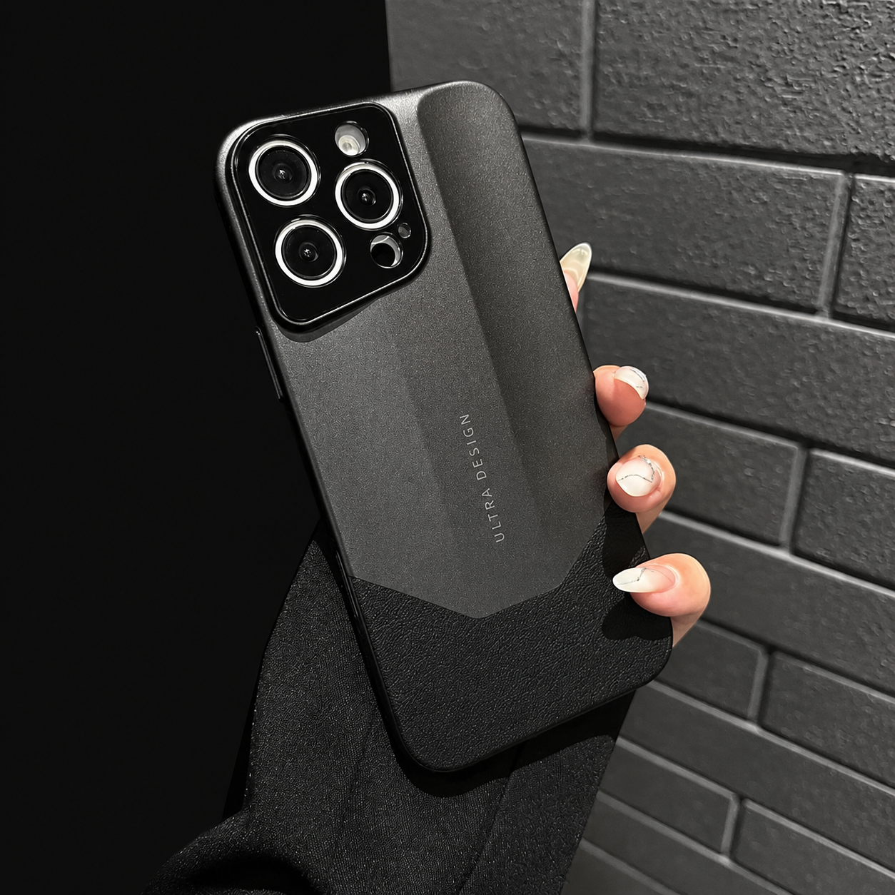 Premium iPhone Case Luxury Contrast Color Leather PC Hybrid Protective Cover Shockproof Anti Scratch Camera Lens Protection Slim Full Coverage