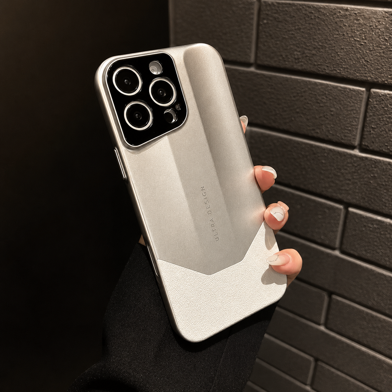 Premium iPhone Case Luxury Contrast Color Leather PC Hybrid Protective Cover Shockproof Anti Scratch Camera Lens Protection Slim Full Coverage