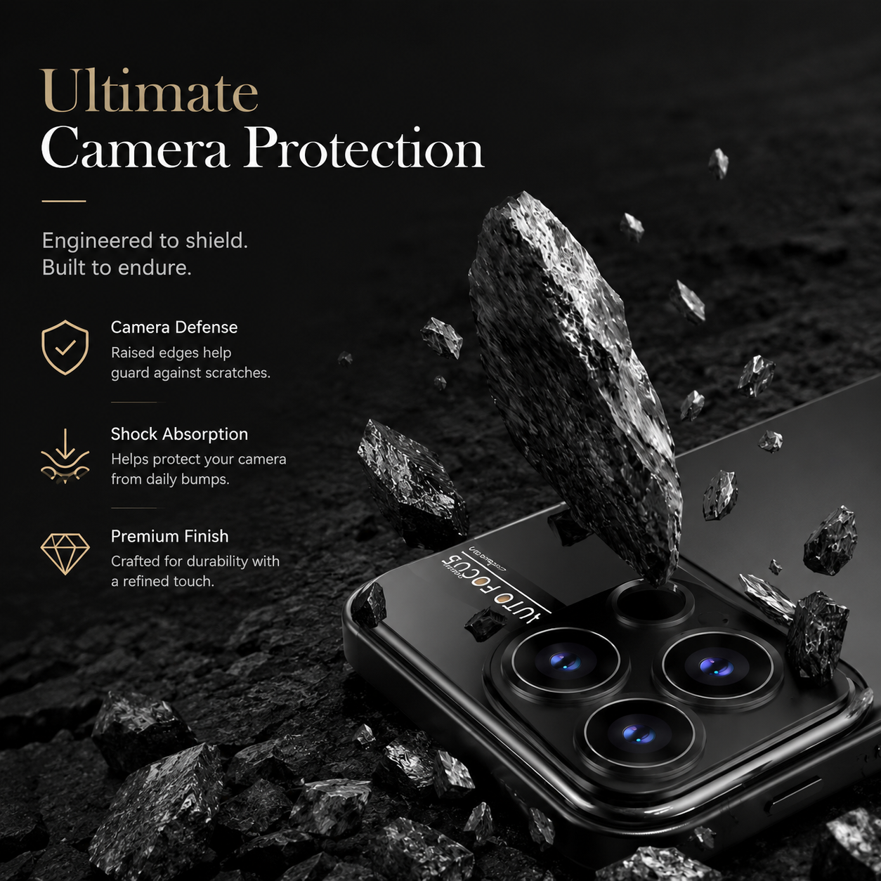 Premium iPhone Case Luxury Metal Cover Large Window Acrylic Protective Cover Soft Silicone Frame Shockproof Camera Lens Protection Anti Scratch Full Coverage