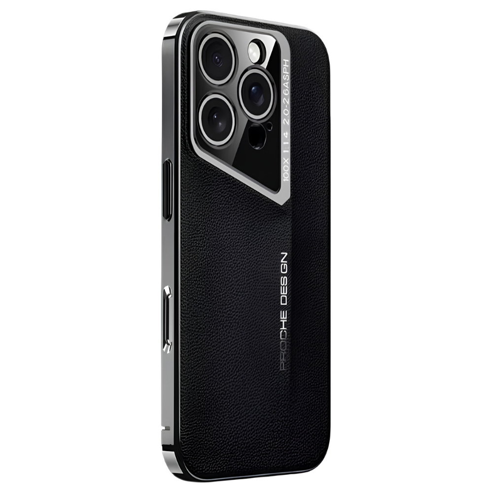 Premium iPhone Case Luxury PU Leather Electroplated Finish Ultra Thin Shockproof Protective Cover Camera Lens Protection Slim Hard Back Full Coverage