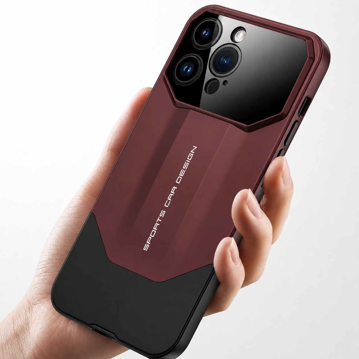 Premium iPhone Case Luxury Supercar Design Hard PC Shockproof Protective Cover Camera Lens Protection Anti Scratch Dustproof Slim Full Coverage