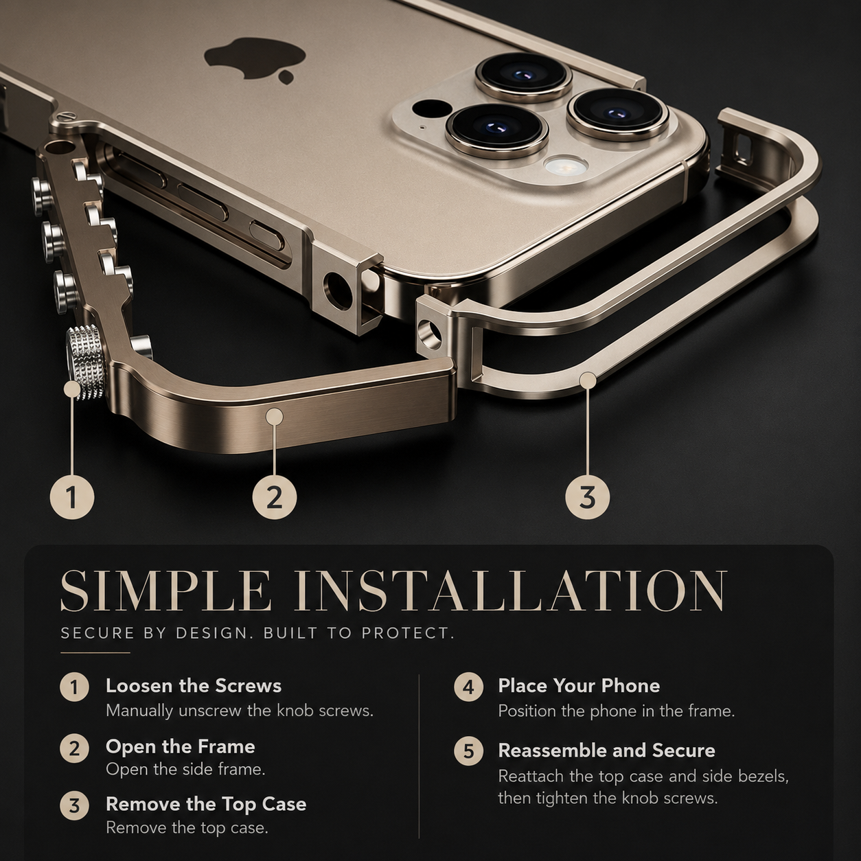Premium iPhone Case MagSafe Compatible Aluminum Alloy Armor Frame Shockproof Protective Cover Anti Scratch Magnetic Metal Design Non Slip Grip Full Coverage