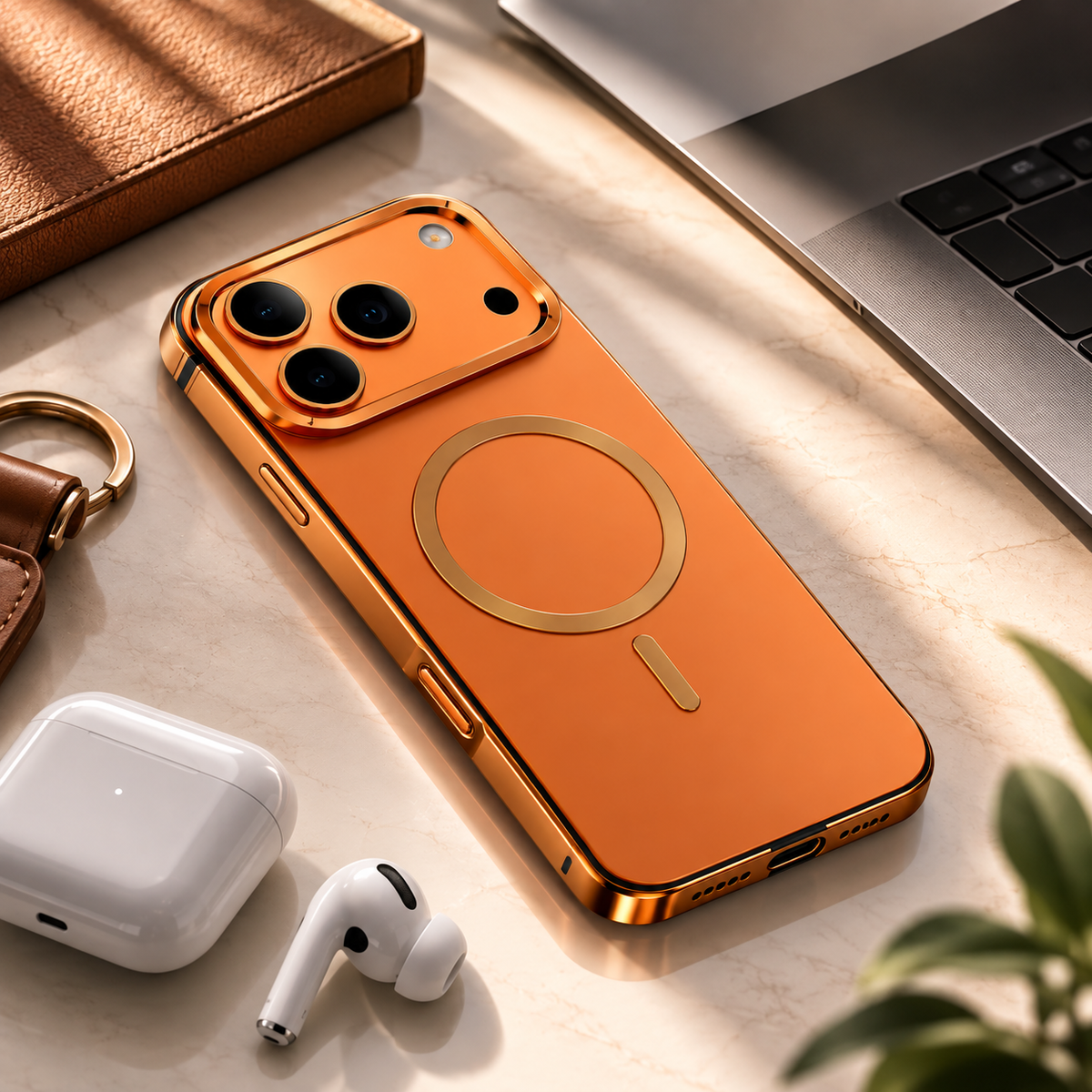 Premium iPhone Case MagSafe Compatible Aluminum Alloy Metal Frame Cover Shockproof Anti Drop Protective Design Scratch Resistant Slim Lightweight