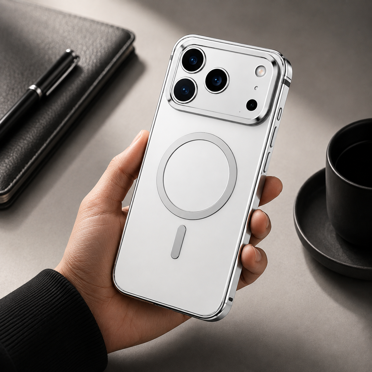 Premium iPhone Case MagSafe Compatible Aluminum Alloy Metal Frame Protective Cover Shockproof Anti Drop Scratch Resistant Magnetic Slim Durable Design