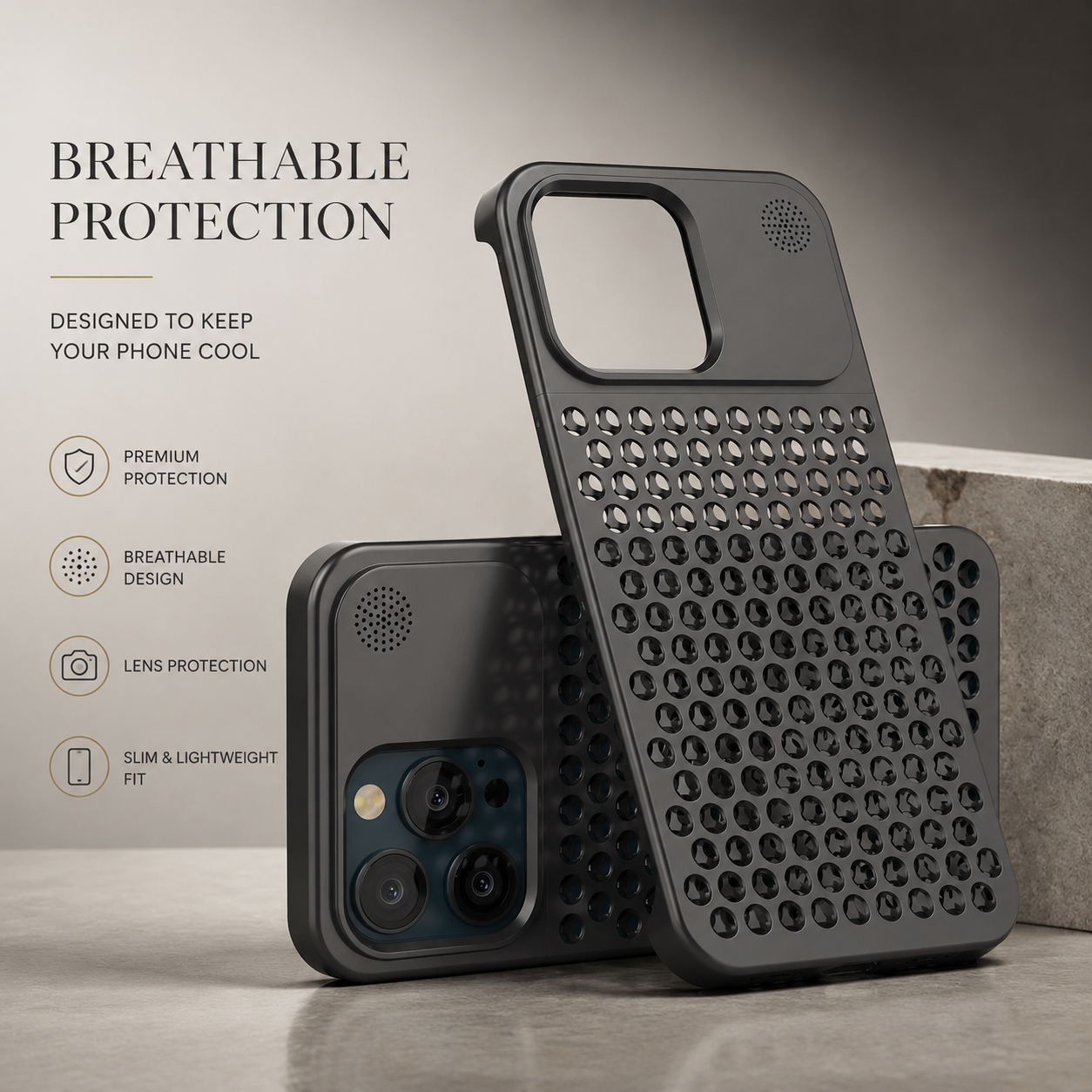 Premium iPhone Case MagSafe Compatible Aluminum Cooling Cover Heat Dissipation Shockproof Protective Case Removable Fragrance Module Magnetic Full Protection Design