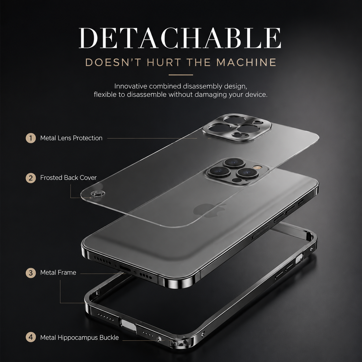 Premium iPhone Case MagSafe Compatible Aluminum Magnetic Frame Shockproof Protective Cover Full Lens Protection Wireless Charging Slim Metal Design
