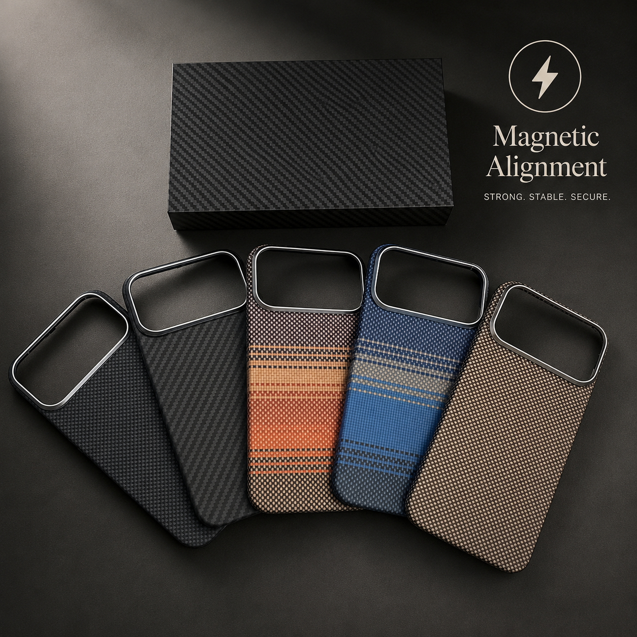 Premium iPhone Case MagSafe Compatible Aramid Carbon Fiber Protective Cover Ultra Thin Lightweight Shockproof Anti Scratch Full Coverage